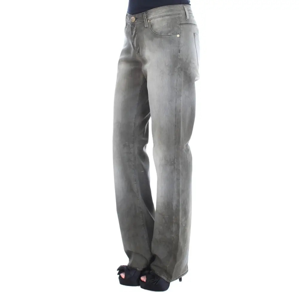 Ermanno Scervino Gray Cotton Blend Loose Fit Boyfriend Jeans
