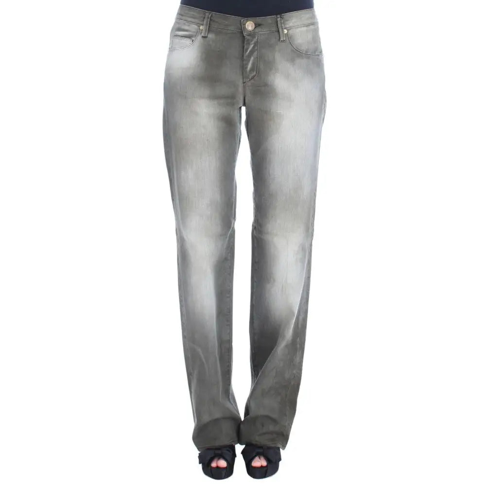 Ermanno Scervino Gray Cotton Blend Loose Fit Boyfriend Jeans