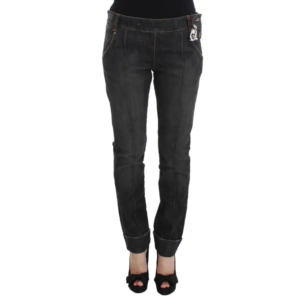 Ermanno Scervino Gray Cotton Slim Fit Denim Jeans