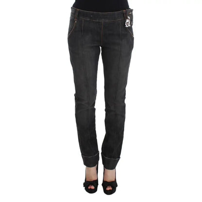 Ermanno Scervino Gray Cotton Slim Fit Denim Jeans