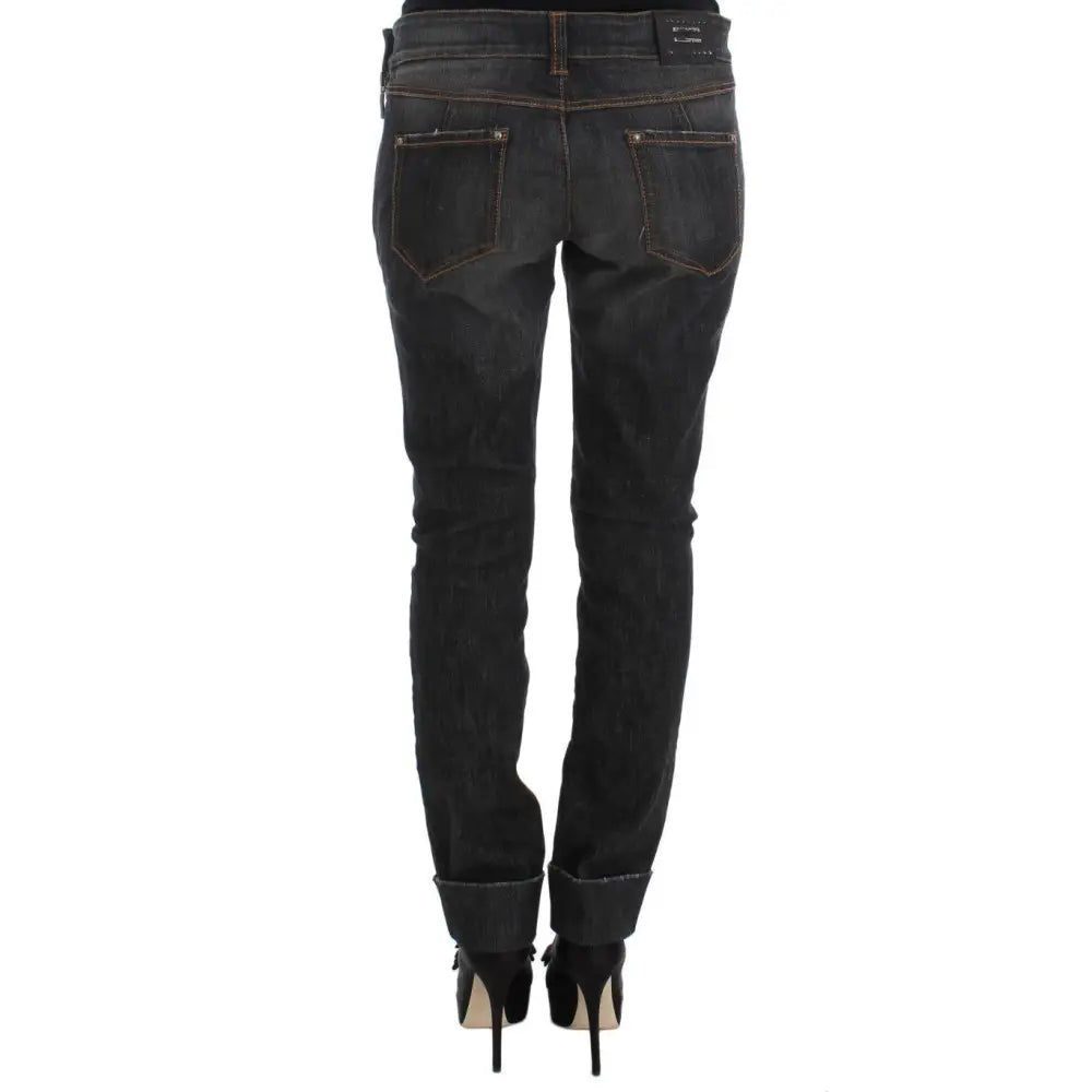 Ermanno Scervino Gray Cotton Slim Fit Denim Jeans
