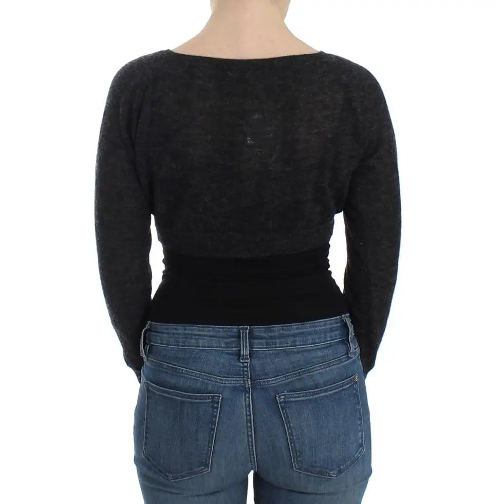 Ermanno Scervino Gray Knit Wool Cardigan Sweater