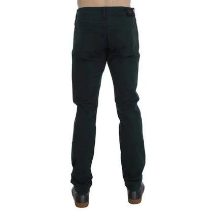 Ermanno Scervino Green Cotton Denim Stretch Straight Fit Jeans