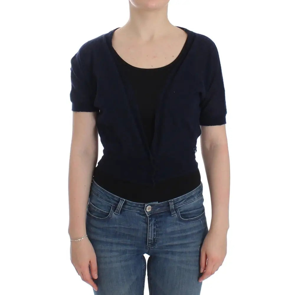 Ermanno Scervino Knit Blue Wool Sweater Cardigan