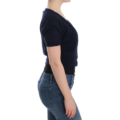 Ermanno Scervino Knit Blue Wool Sweater Cardigan