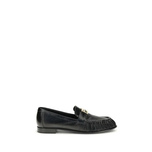 Fendi Black Calf Leather Bos Taurus Slip-On Loafers - Loafers