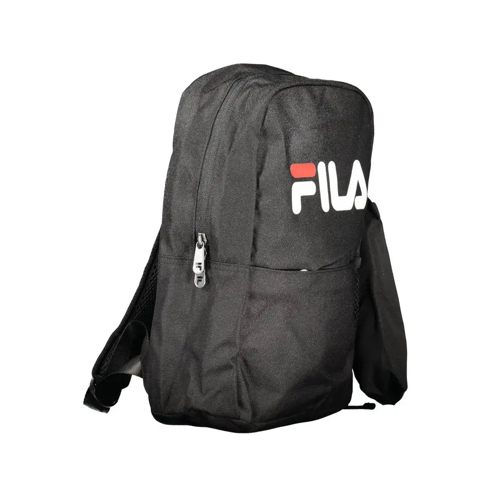 Fila black polyester rygsæk med hvid og rød logo i holdbart stof