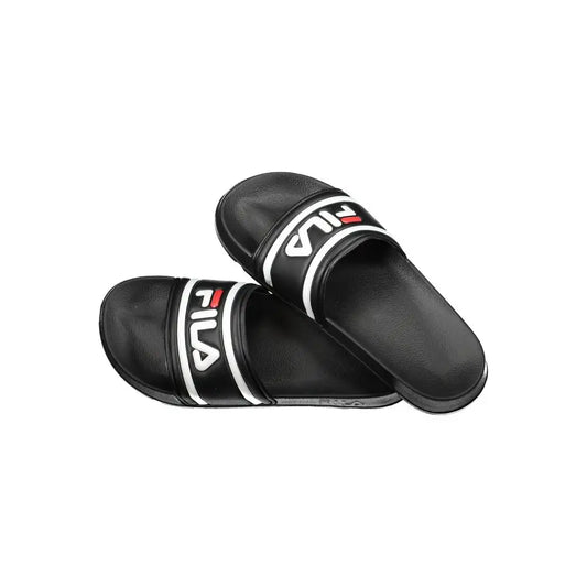 Fila black polyethylene herresandal med hvide og røde logo striber