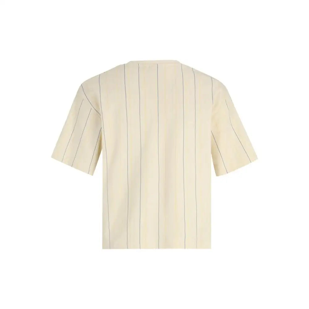 Fila multicolor bomuldssportstøj: Creme-farvet kortærmet top med tynde lodrette striber