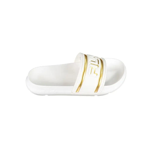 Fila white polyethylene kvinders sandal med guld-accenteret strop og logo
