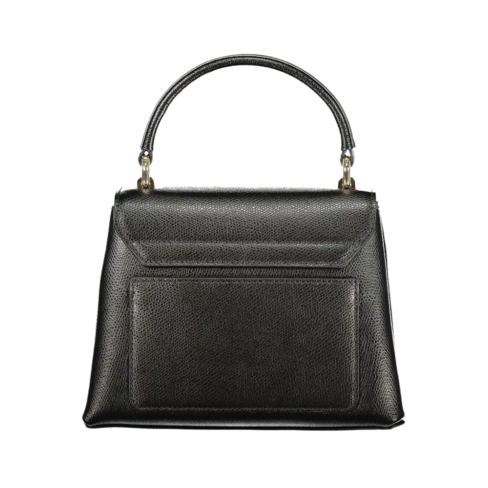 Furla Nero læderhåndtaske med sort tekstureret læder og guld hardware