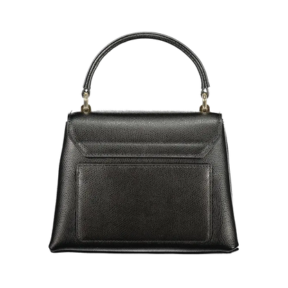 Furla Nero læderhåndtaske med sort tekstureret læder og guld hardware