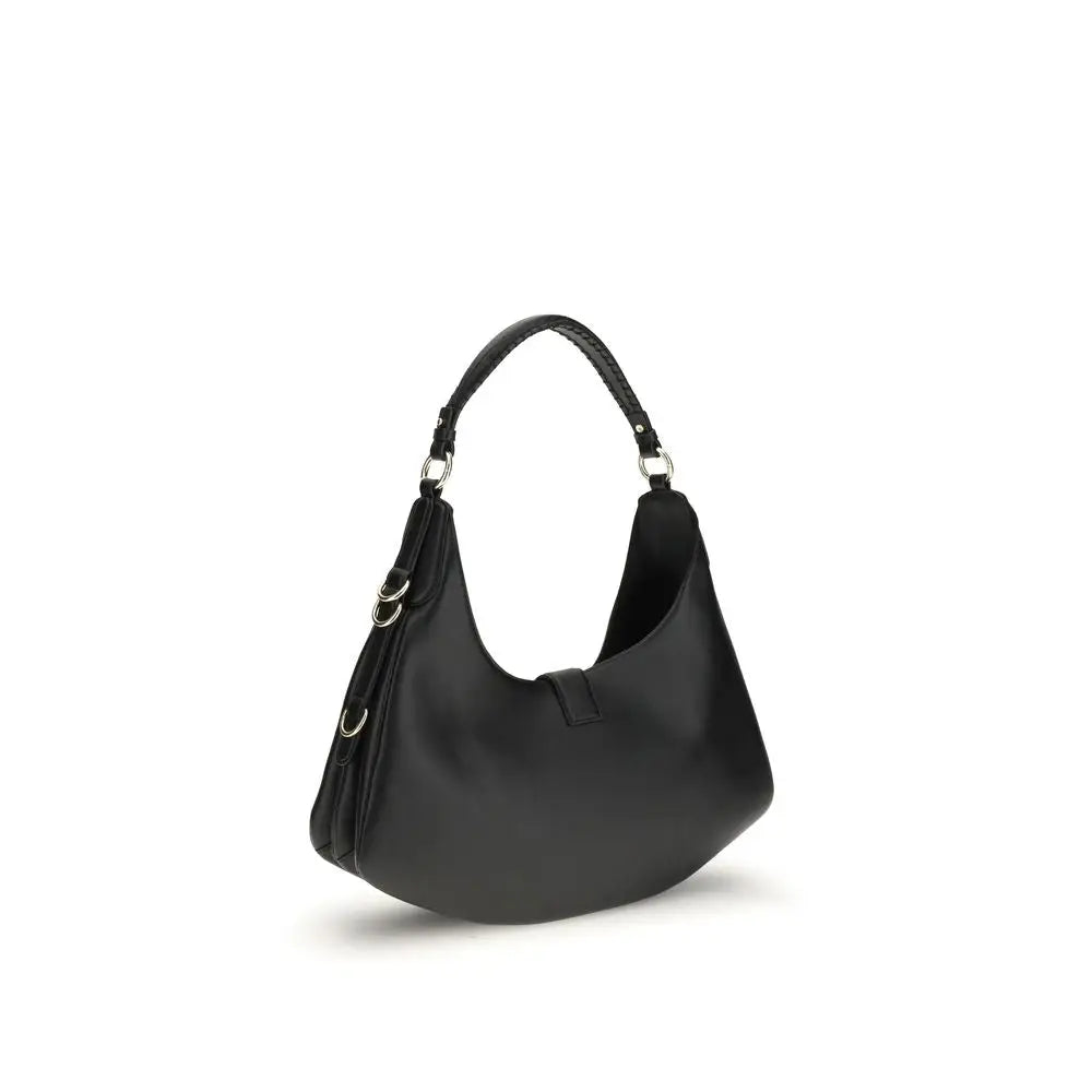 Ganni Black Calf Leather Bos Taurus Shoulder Bag - Skuldertasker