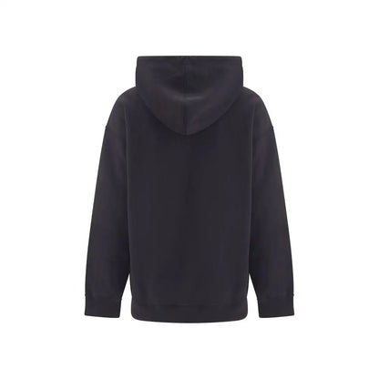 Ganni sort sort trøje i sort bomuld med afslappet pasform og ribbende manchetter