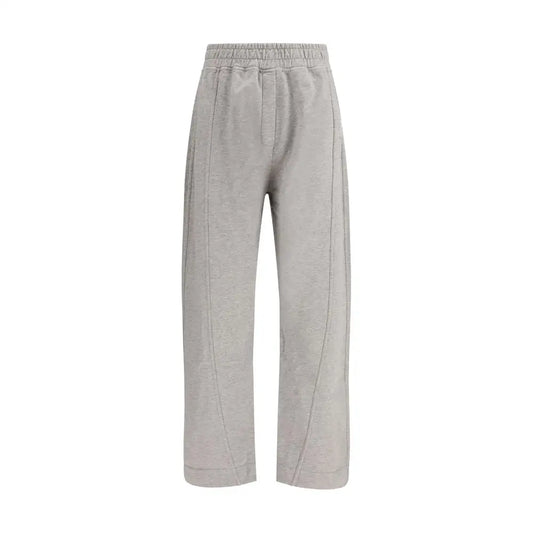 Ganni Gray Cotton Casual Pants - Bukser