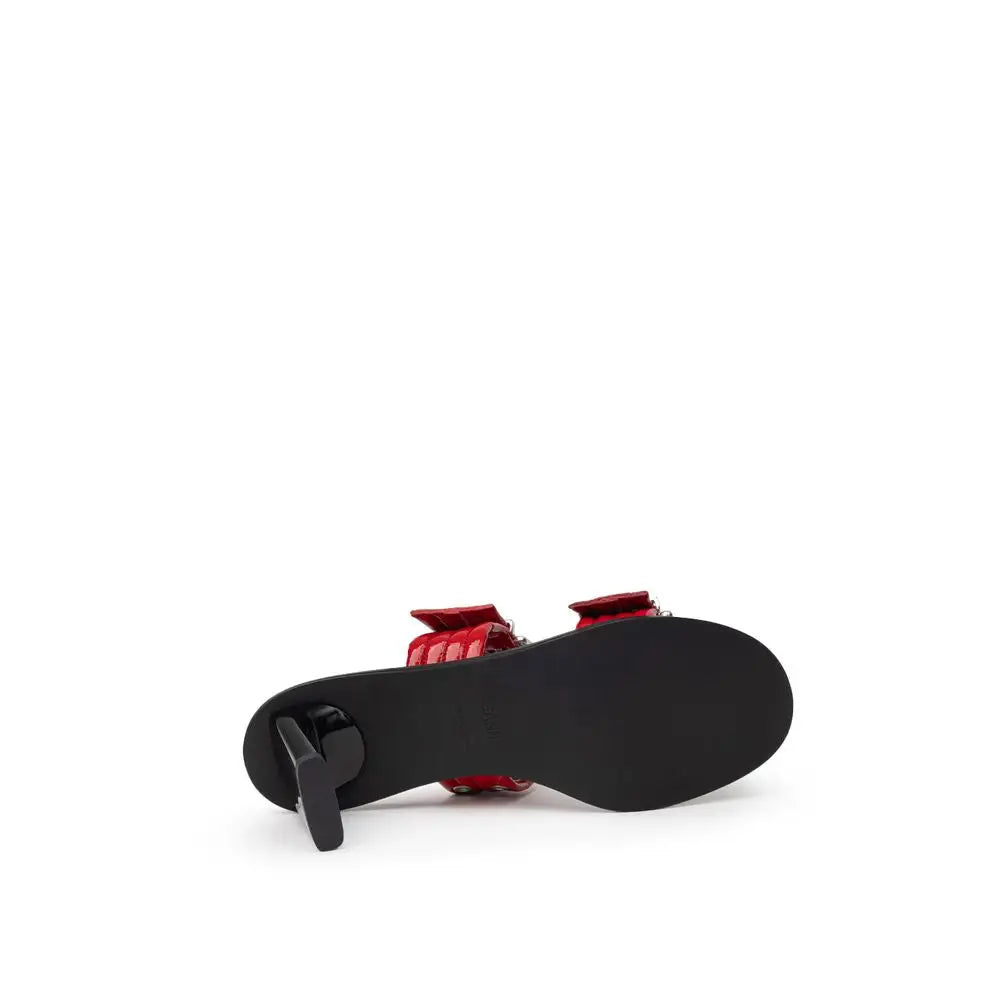 Ganni Red Leather Sandal - Sandaler