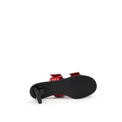 Ganni Red Leather Sandal - Sandaler
