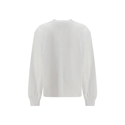 Ganni White Cotton Long Sleeve T-Shirt - T-shirts