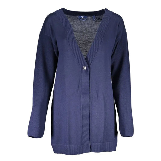 Gant Blu Wool Womens Cardigan - Sweaters