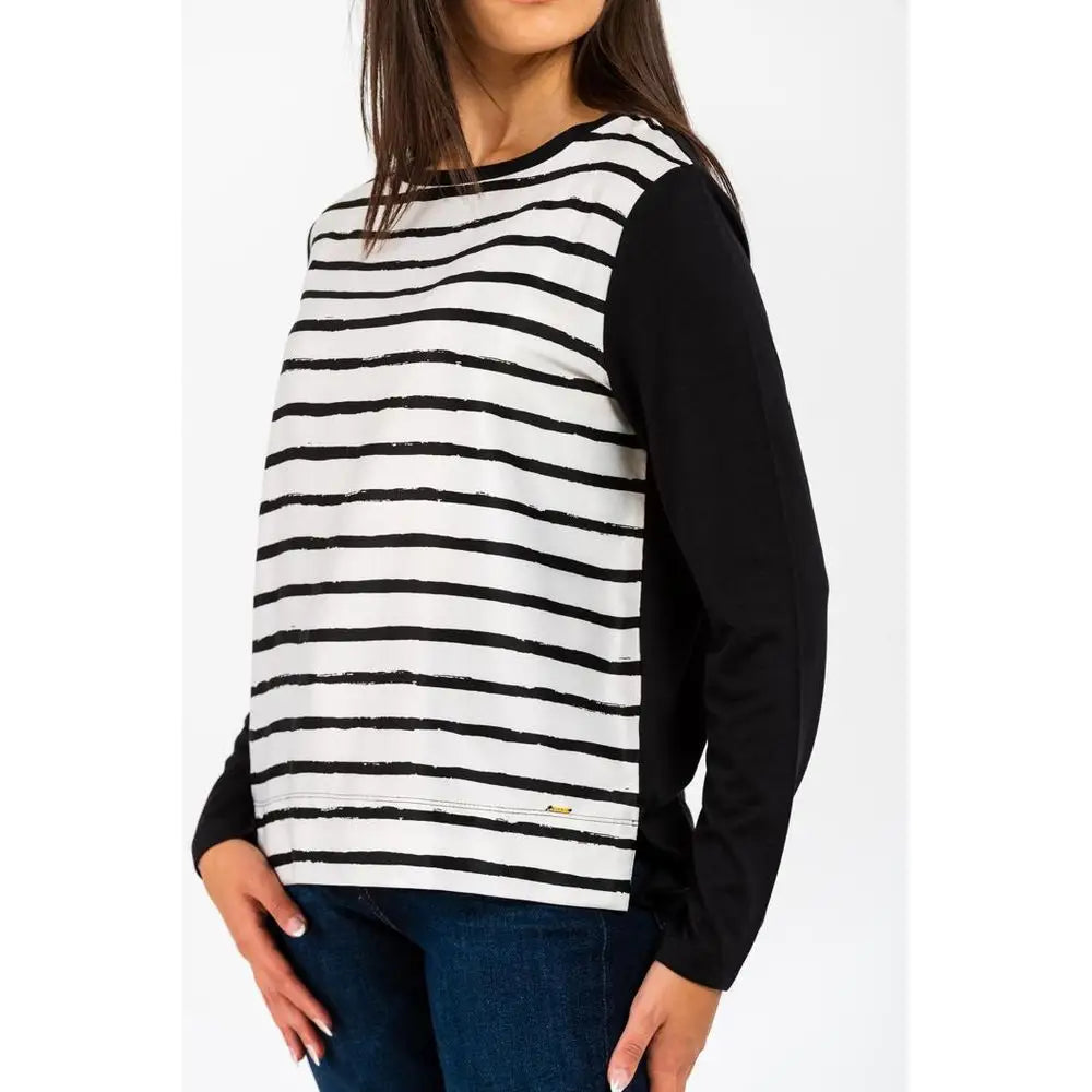 Sort sort modal langærmet T-shirt med sorte ærmer fra Gas, spar 30-70%