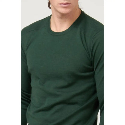 Mørkegrøn langærmet crewneck sweater i Gas Green Marabou design