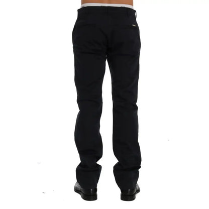 GF Ferre Blue Cotton Stretch Chinos Pants