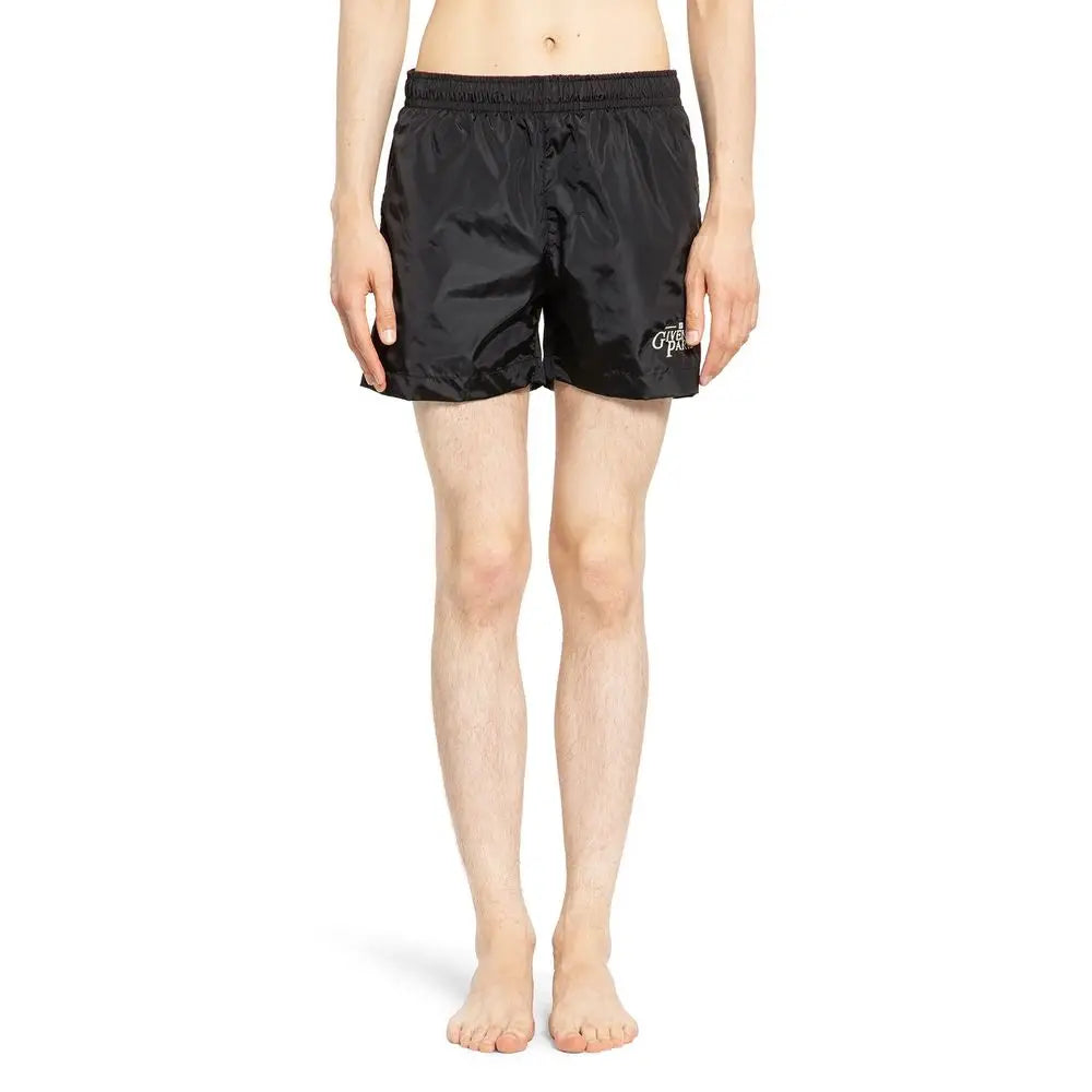 Givenchy black polyamide swim shorts med subtilt hvidt logo