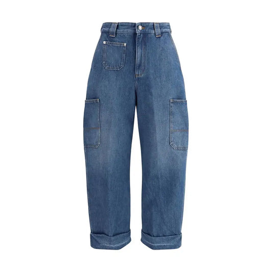 Givenchy blue cotton jeans med rullede manchetter og flere lommer