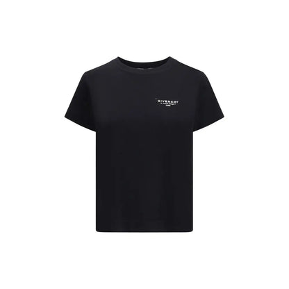 Sort Givenchy logoed t-shirt i sort med subtilt hvidt logo på venstre bryst