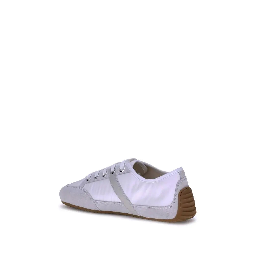Hvide Givenchy slim sneakers med tan gummisål og grå stribe