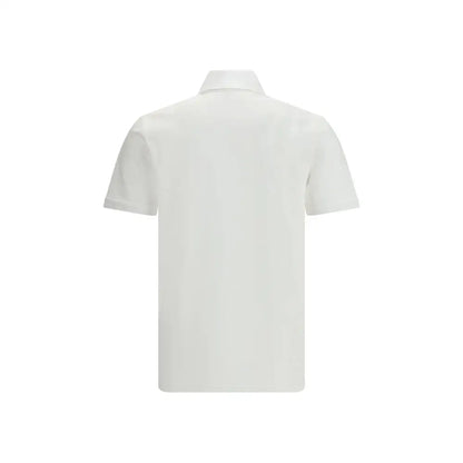 Givenchy white cotton polo shirt med klassisk krave og syninger