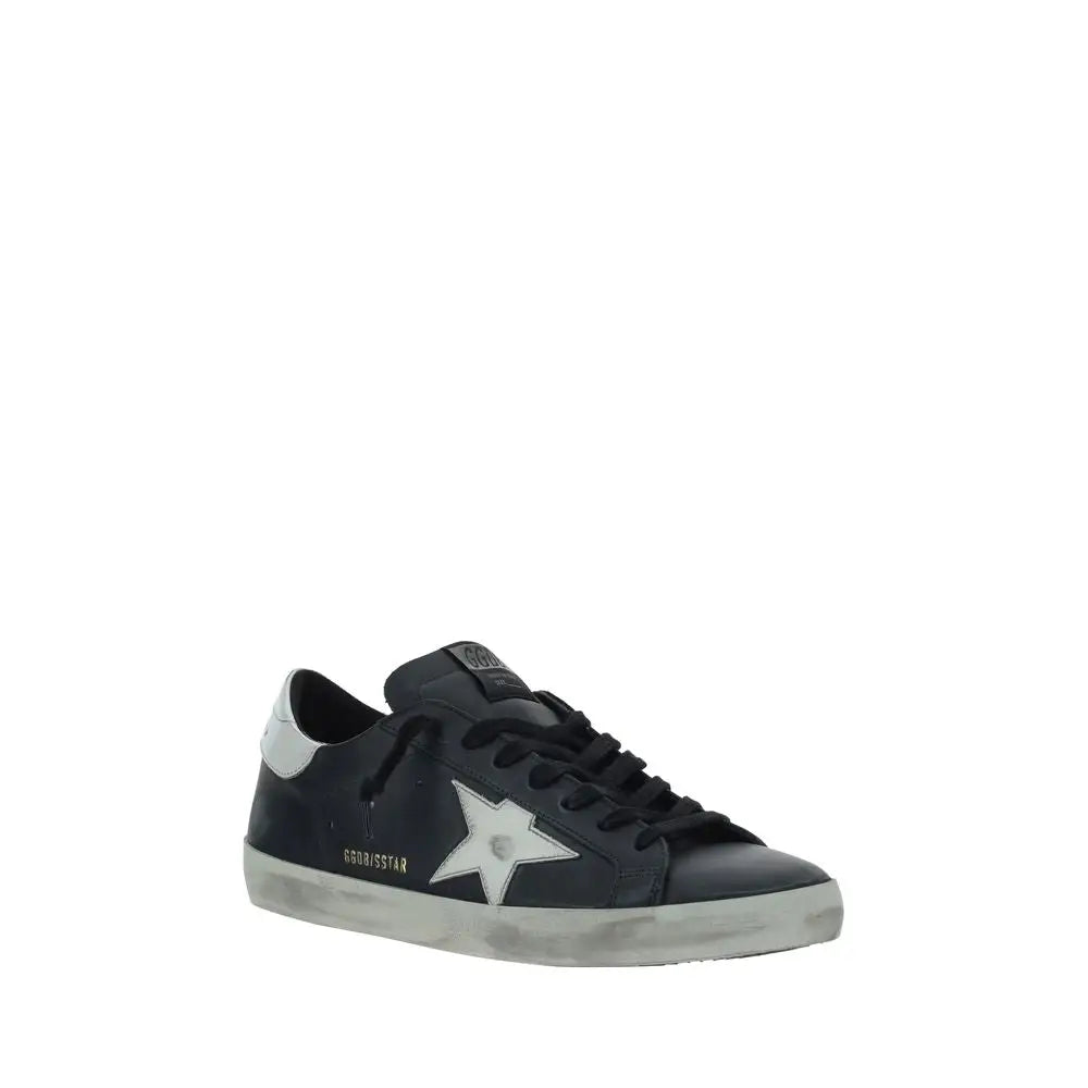 Golden Goose black rubber low top sneaker with white star
