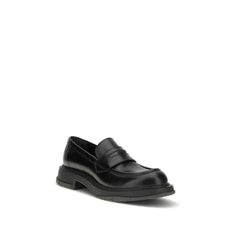 Gucci black calf læder Bos Taurus slip-on loafers i sort poleret læder med subtil logo