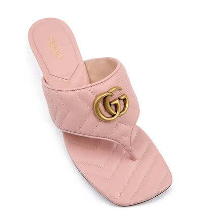 Gucci Mystic Pink Nappa Charlotte Leather Sandals