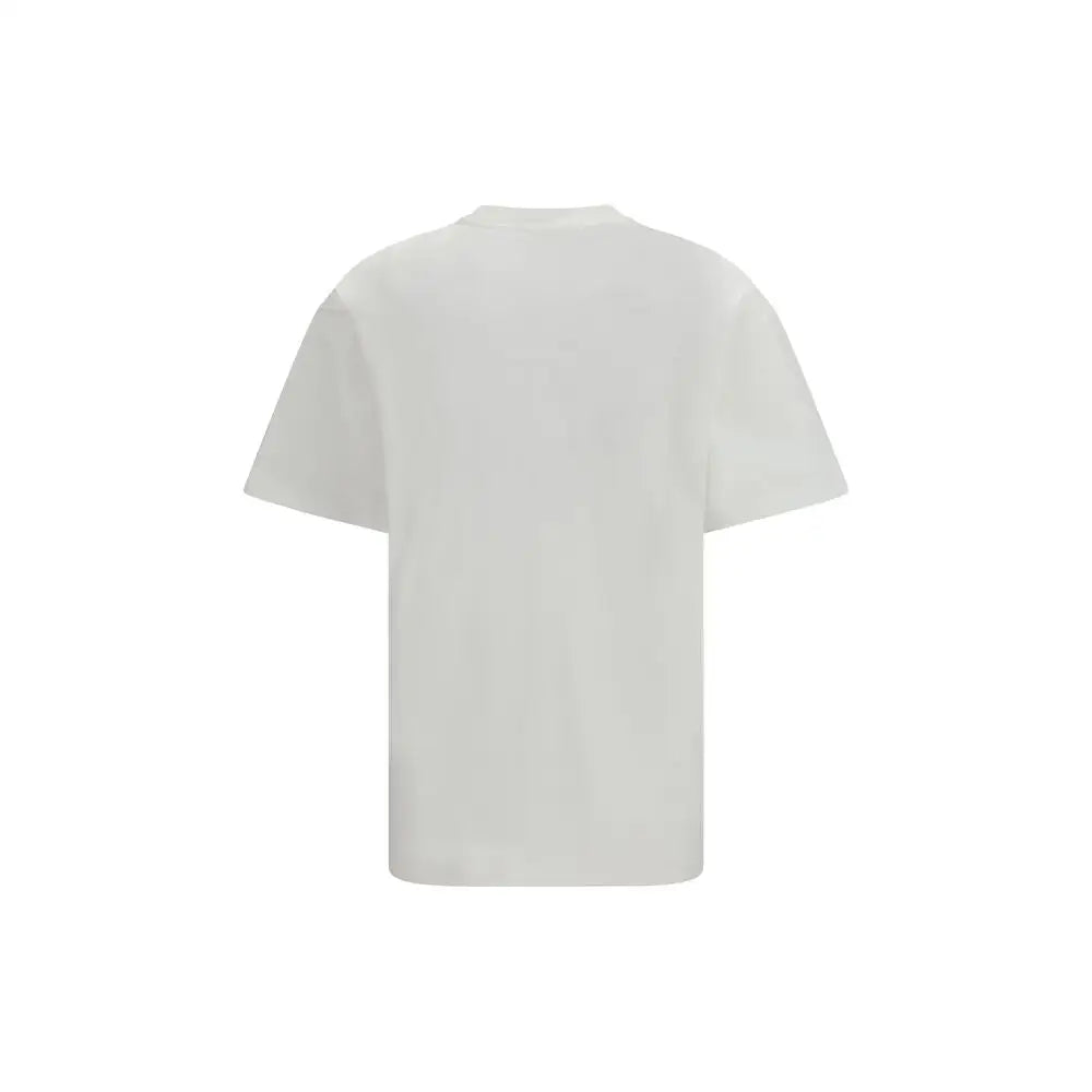 Guccis hvide bomulds t-shirt med crew neck og korte ærmer