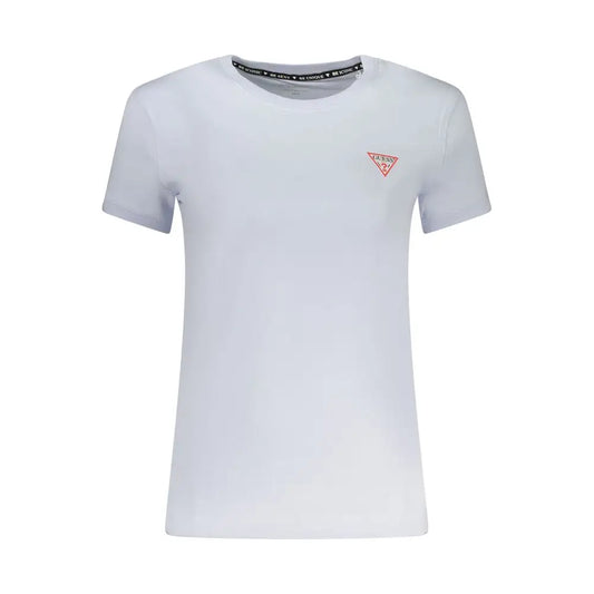 Guess jeans azzurro cotton women t-shirt with red triangle logo