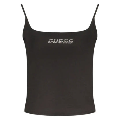 Sort guess jeans black kvindelig bomuldstanktop med skinnende logo