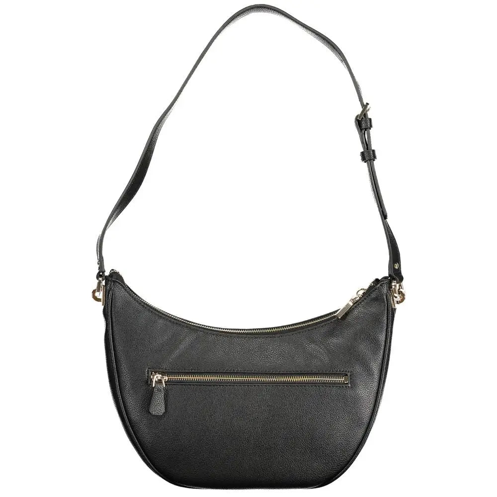 Guess Jeans sort læder crossbody taske med guld hardware, 100% originale brands