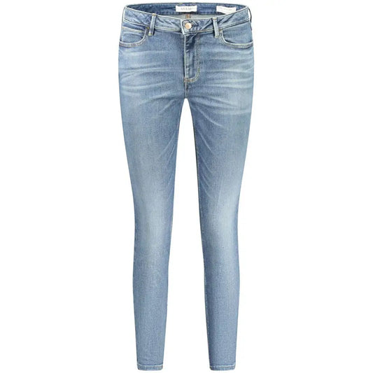 Guess jeans blue bomuldsjeans med lysvask slim-fit og femlommer