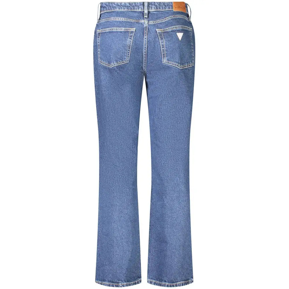 Guess jeans blue: kvinders bomuld jeans med klassisk straight-leg snit og hvid trekant-logo