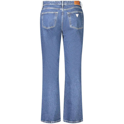 Guess jeans blue: kvinders bomuld jeans med klassisk straight-leg snit og hvid trekant-logo