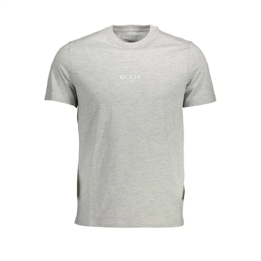 Grå kortærmet Guess Jeans Grigio organisk bomuld herret-shirt med subtilt logo