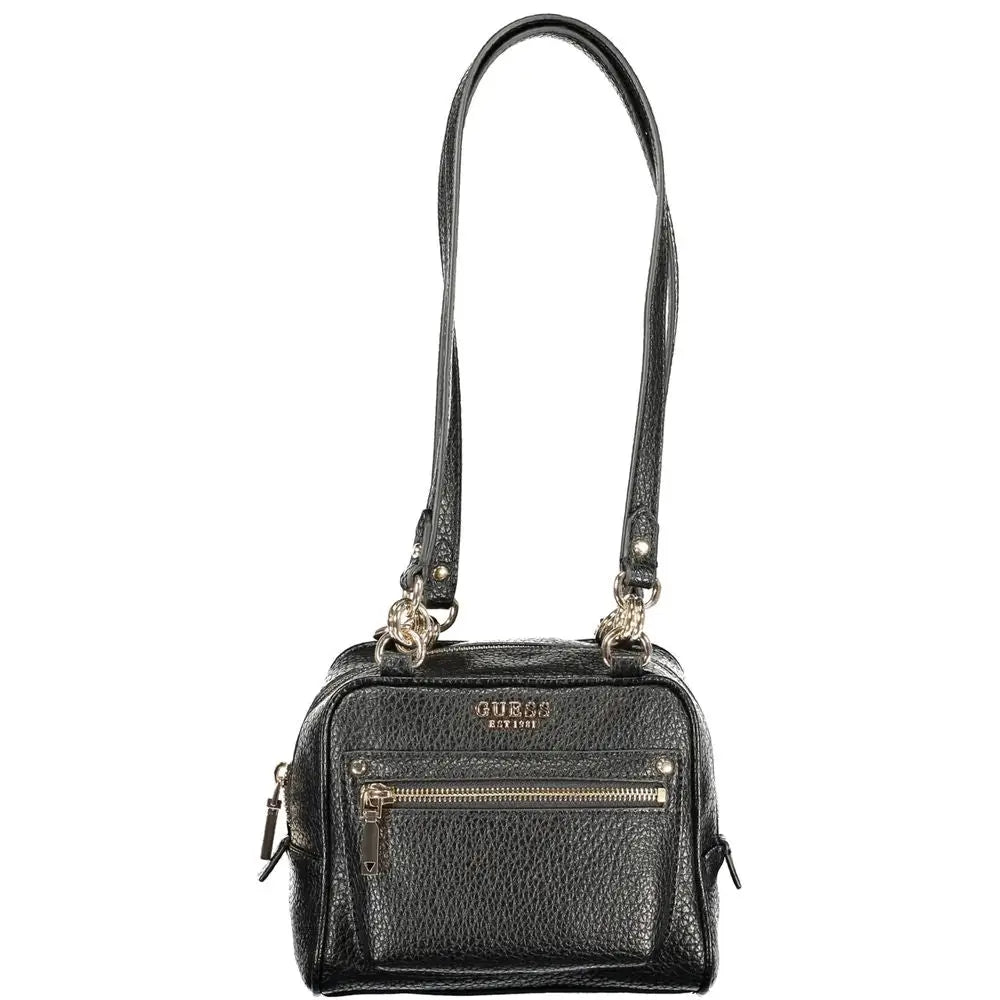 Sort Guess Jeans Nero Polyurethane crossbody i sort læder med guld hardware. 100% originale brands
