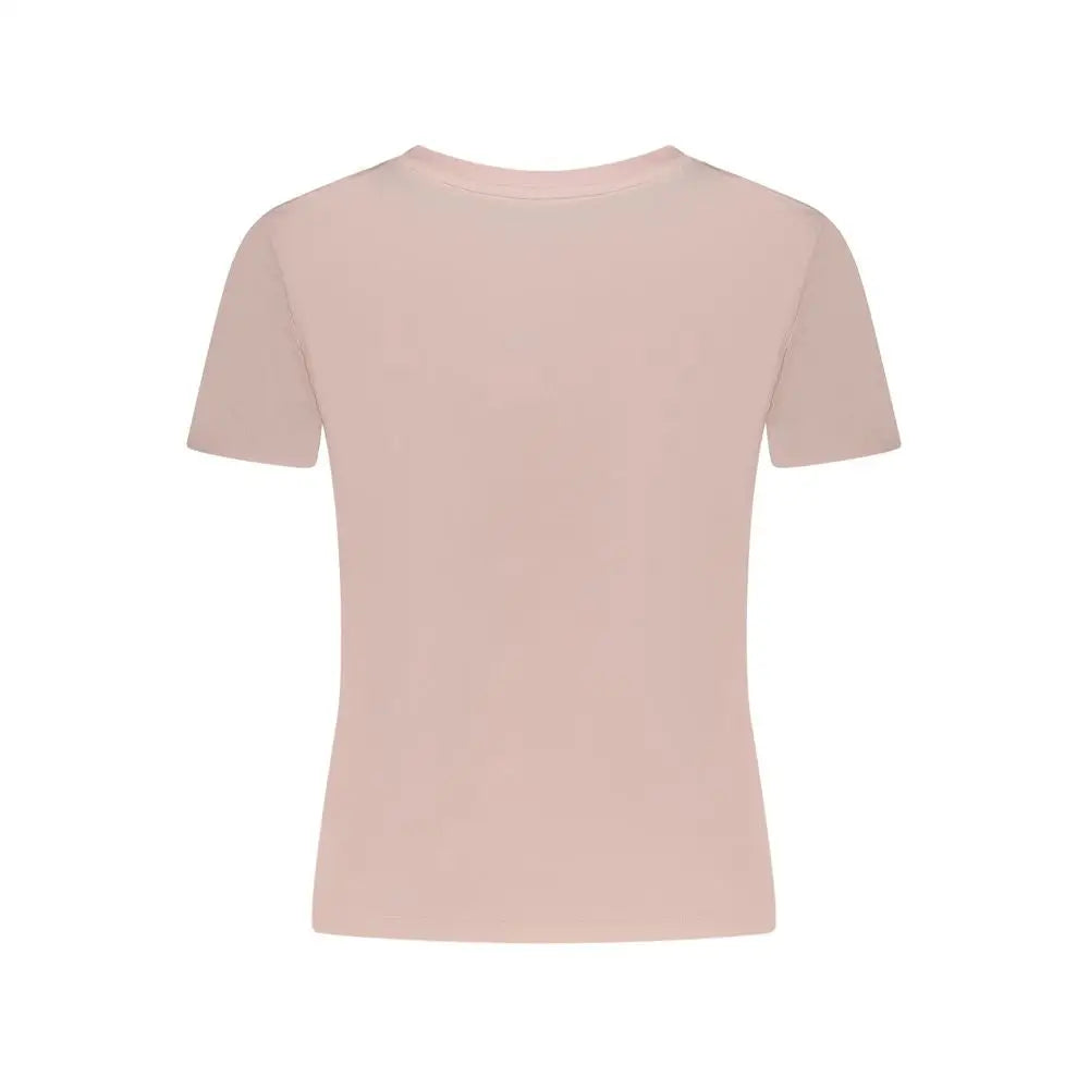 Guess jeans pink bomuld t-shirt i blødt lyserødt