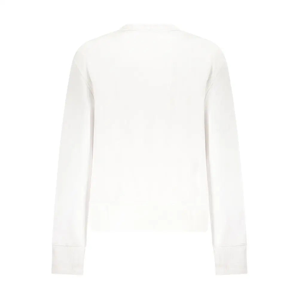 Guess Jeans hvid sweater med lange ærmer og ribbet manchetter