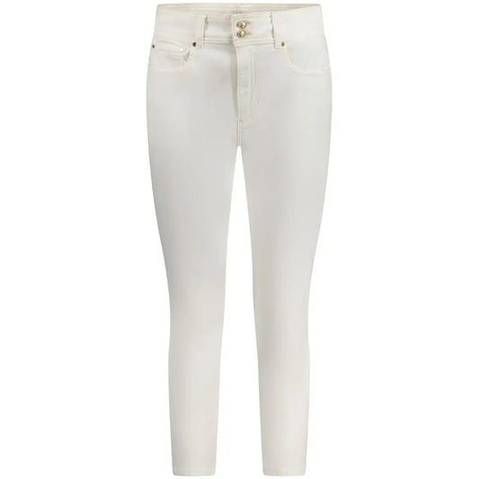 Guess jeans white bomuldsskinny jeans med slim fit og dobbelte knapper