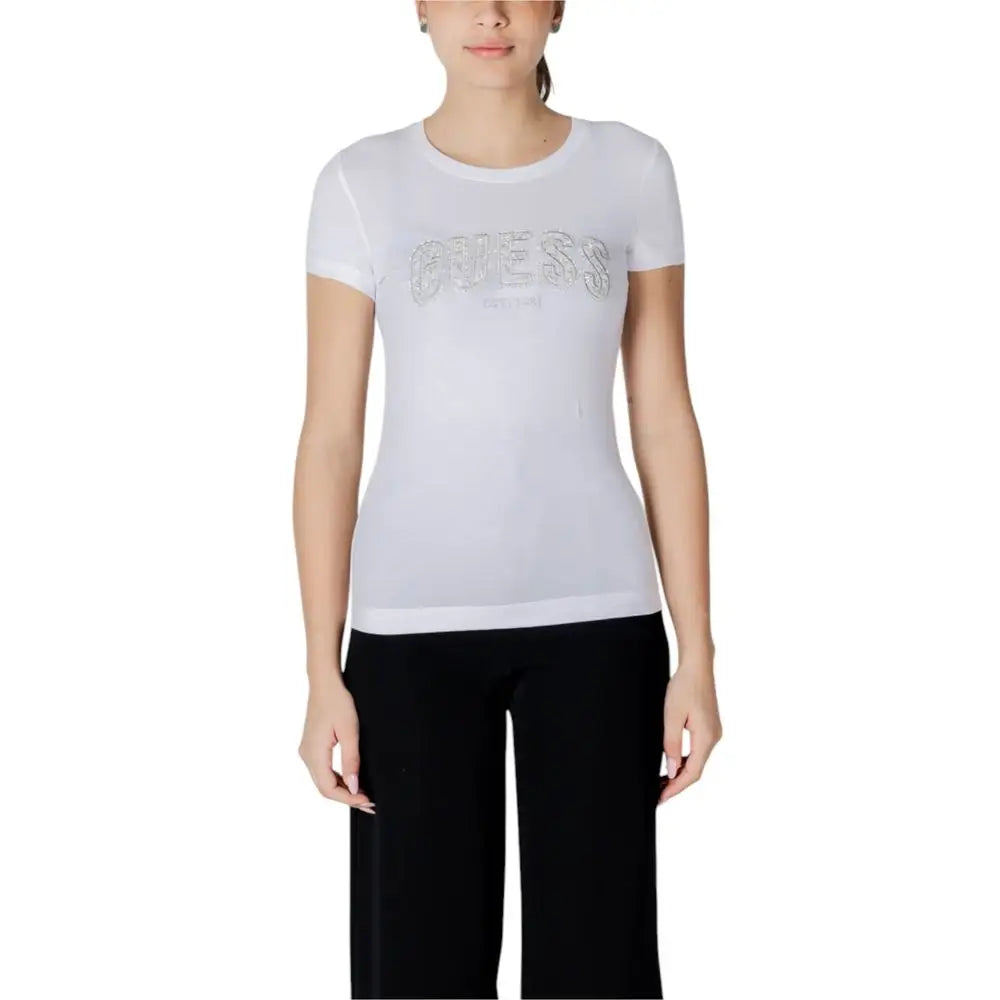 Guess White Cotton T-Shirt