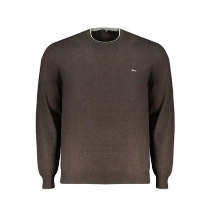 Harmont & Blaine brun cashmere sweater med grå trim, 100% originale brands
