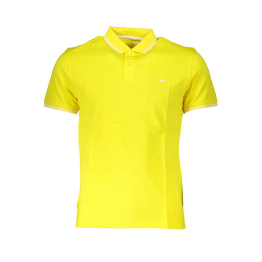 Harmont & Blaine Elegant Yellow Cotton Polo with Contrast Details - Polo Shirts