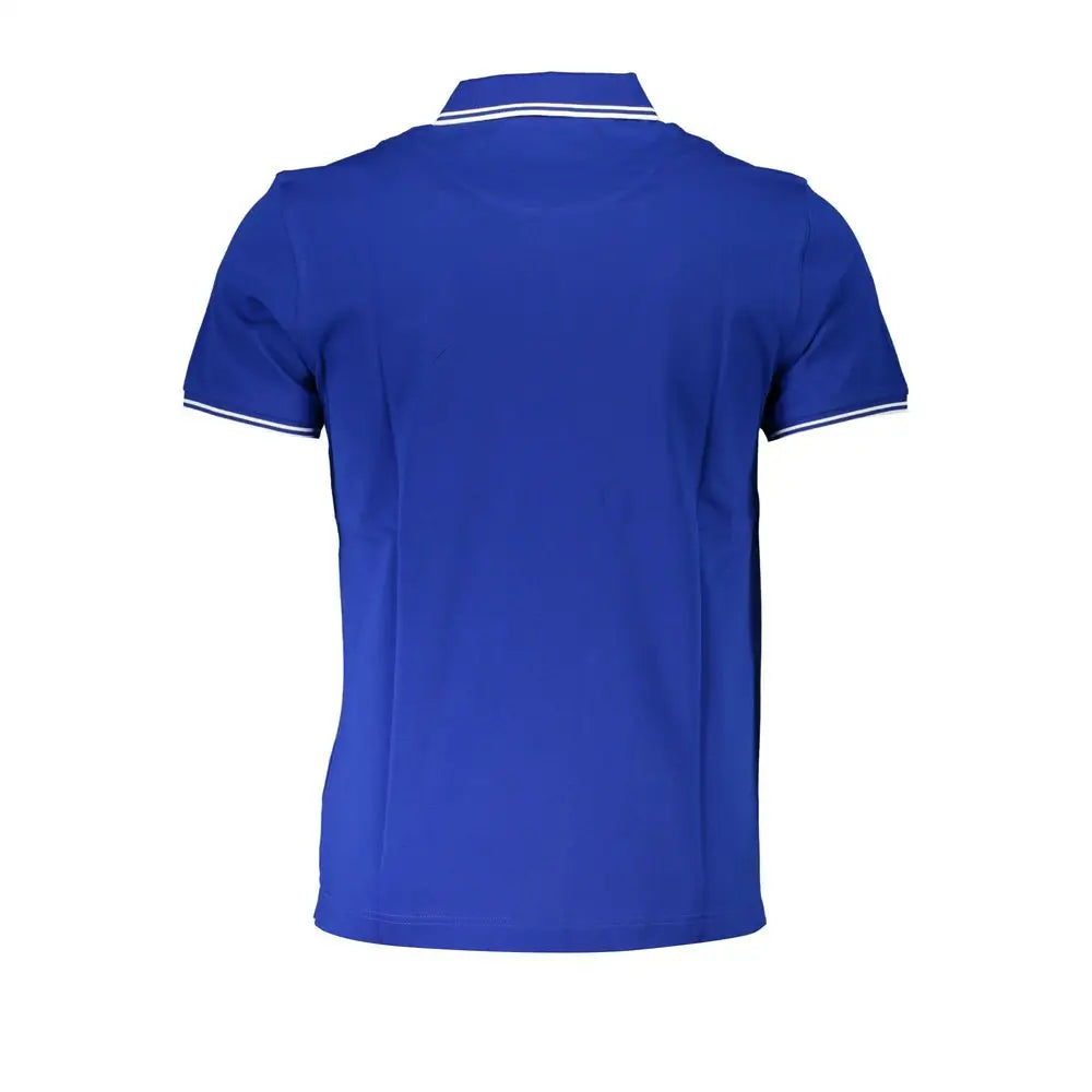 Harmont & Blaine sleek short sleeved contrast polo i kongblå med hvid trim
